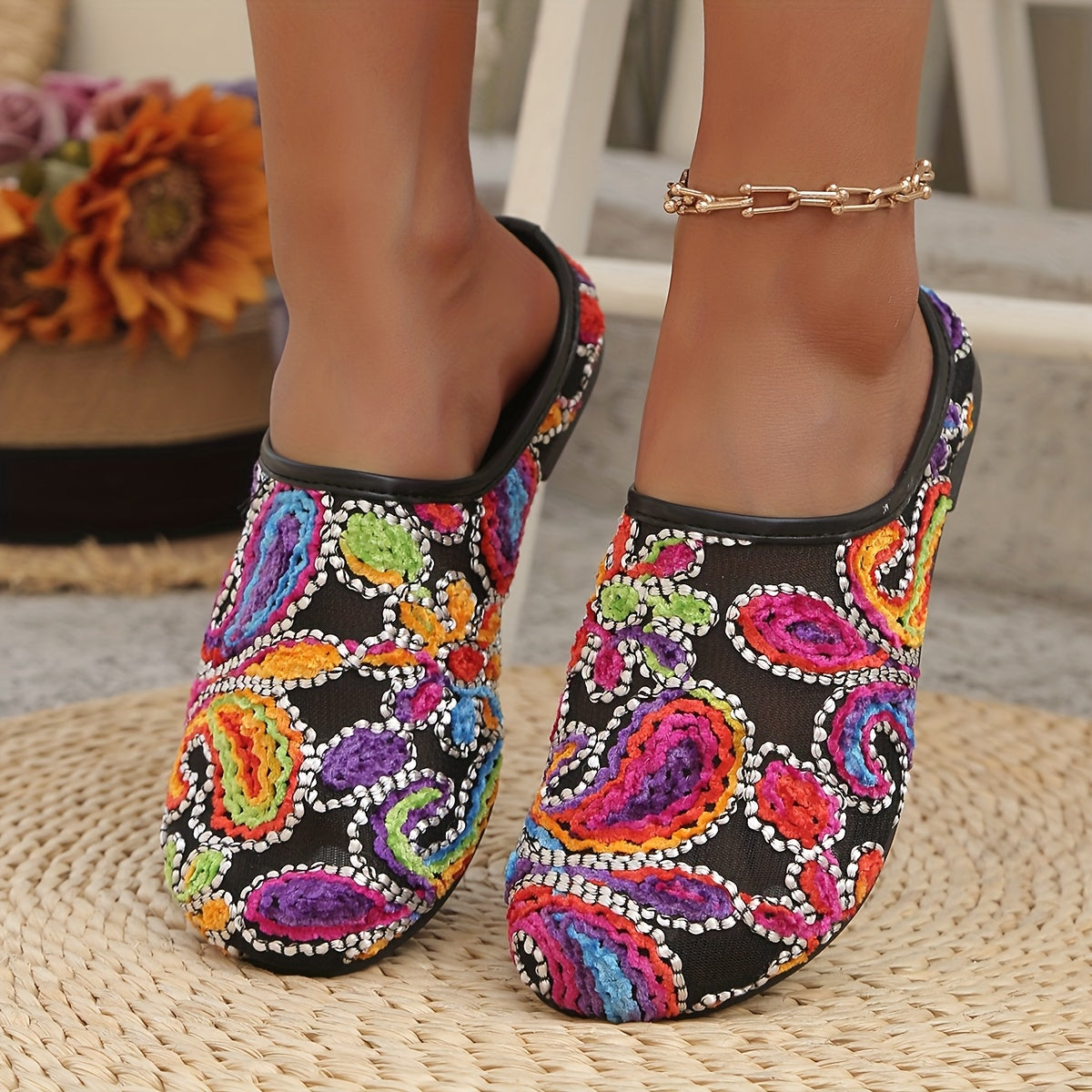 Women's Breathable Lightweight Slip-On Flat Shoes Sock Sneakers All-Season