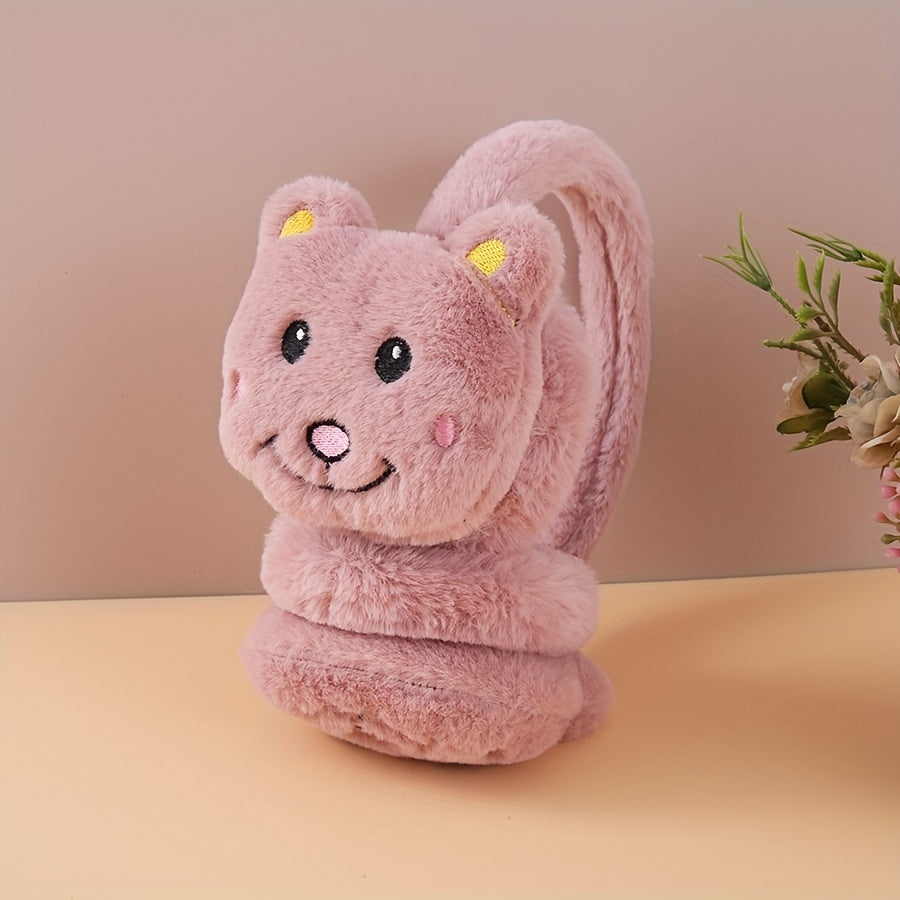 Winter Ear Warmers for Women Men Cozy Knit Cartoon Bear Design Warm Headband