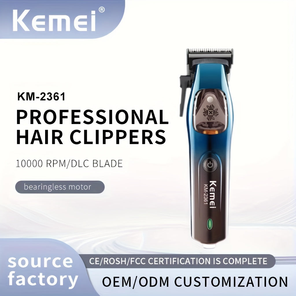 KEMEI km-2361 DLC Qayta to'ldiriladigan soch kesgich, 10000rpm Clipper bilan