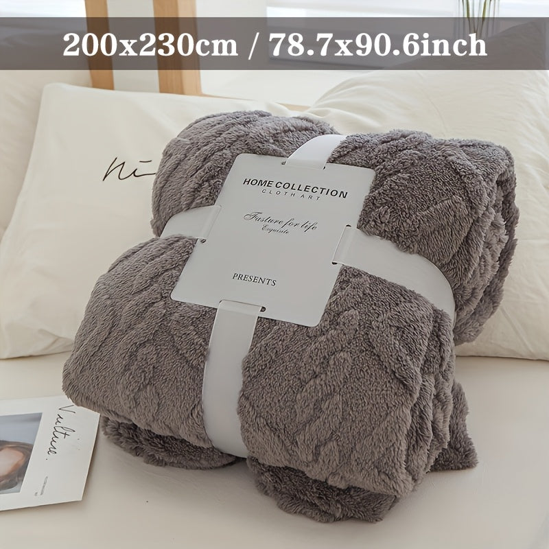 Manta de felpa suave y acogedora con jacquard 3D para sofá y decoración del hogar, ligera, cálida y con textura, para cama