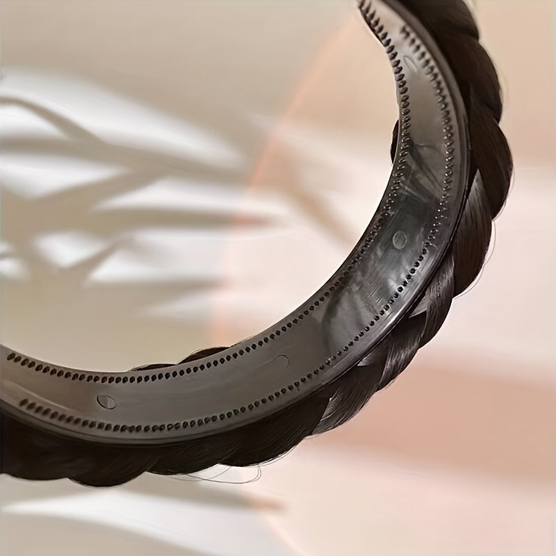 Fluffy Headband Hair Accessory with Braid Twist and 4cm Width for Women