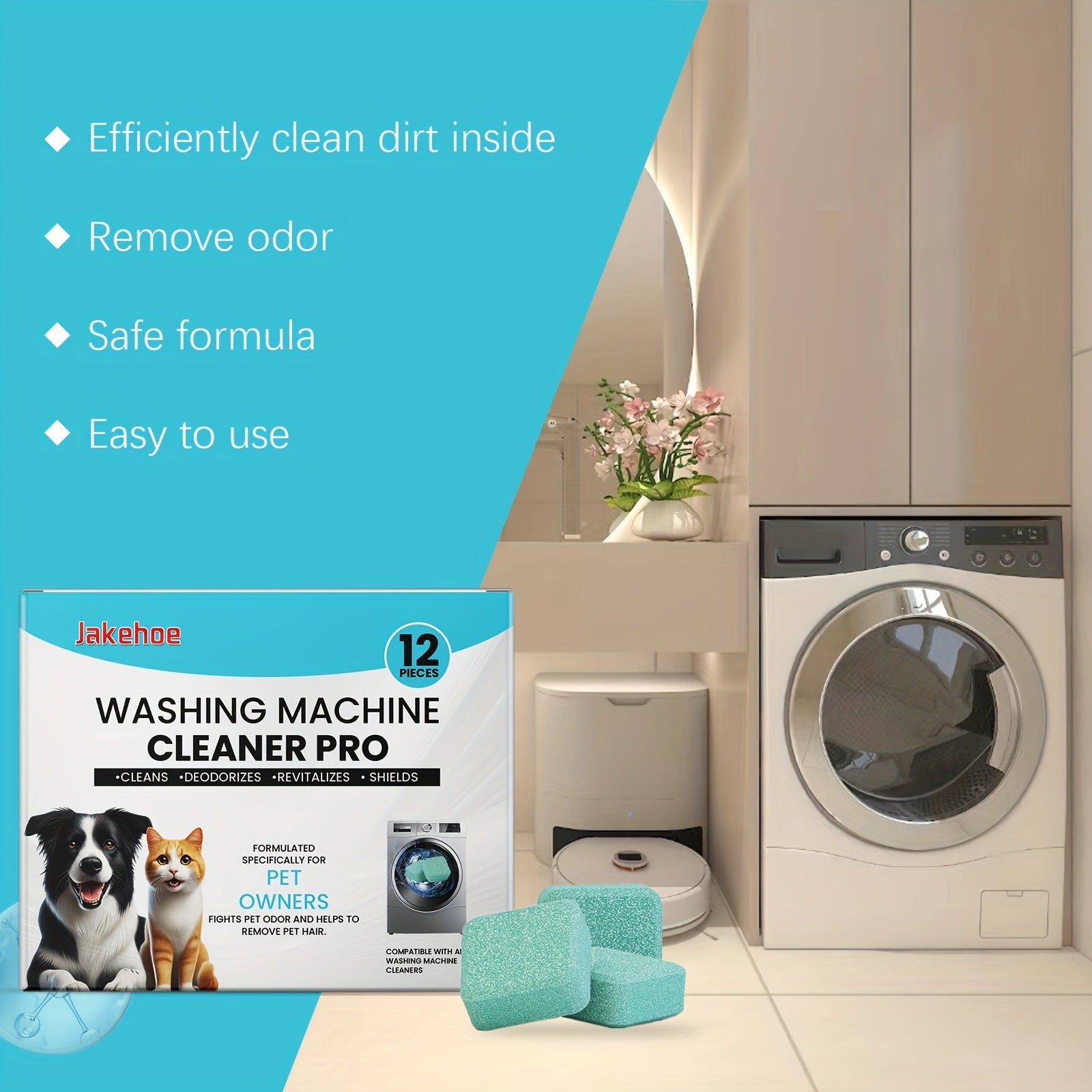 Washing Machine Cleaning Tablets for Gutters Drums and Stains, 10 Pack