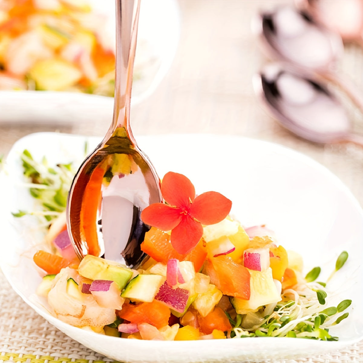 Pack of 24/36 Mini Plastic Salad Spoons with Gold Plating for Desserts Parties and Holidays