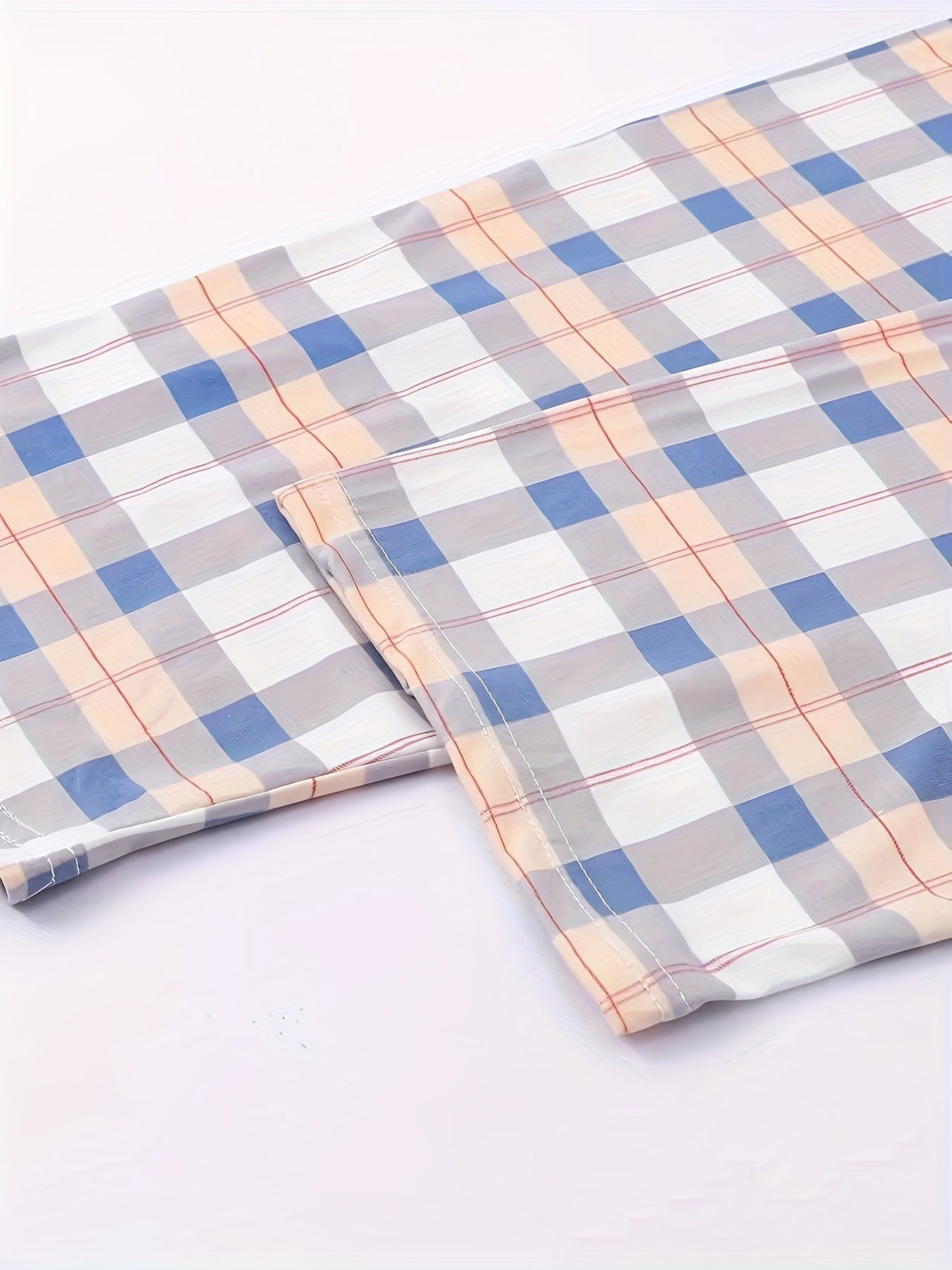 Plus Size Women's Cozy Pajama Set Soft Long Sleeve Tee Plaid Pants Lounge Wear