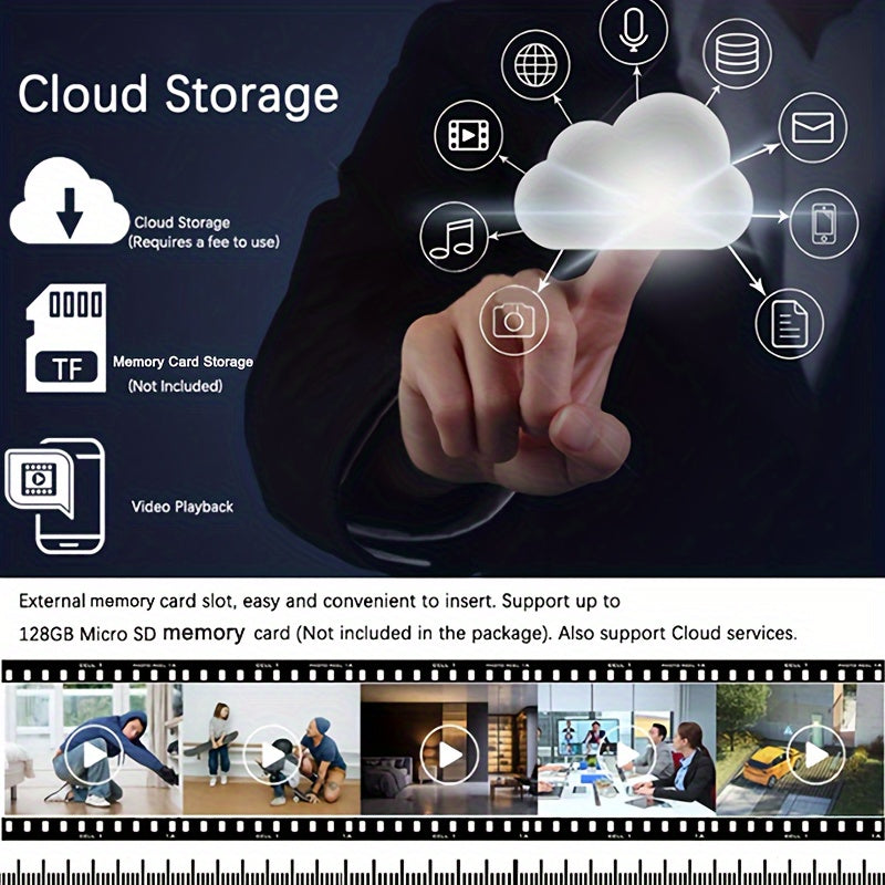 1080P Simsiz Ichki Tashqi Xavfsizlik Kamerasi, Aylanadigan Chiroq Dizayni bilan Harakatni Aniqlash, Kechqurun Ko‘rish