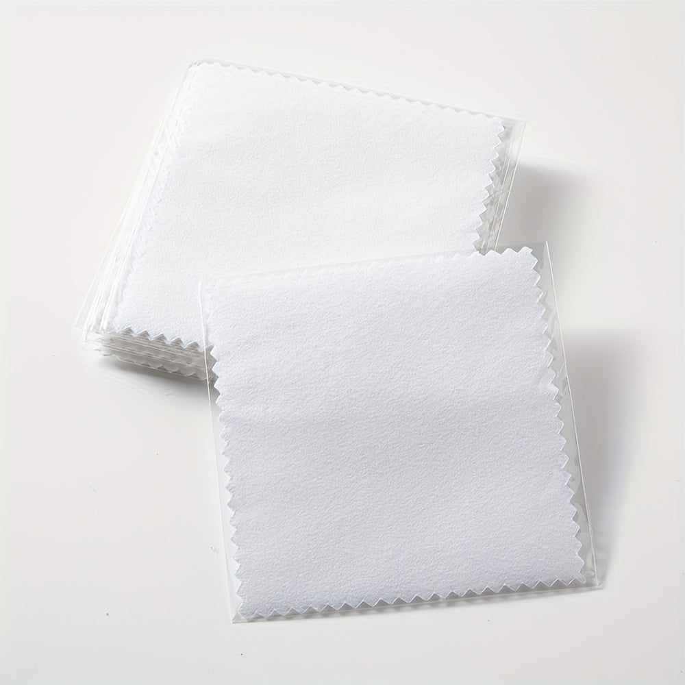 Pack of 50 Jewelry Polishing Cloths 8x8cm White Gray Blue Green for Cleaning and Polishing
