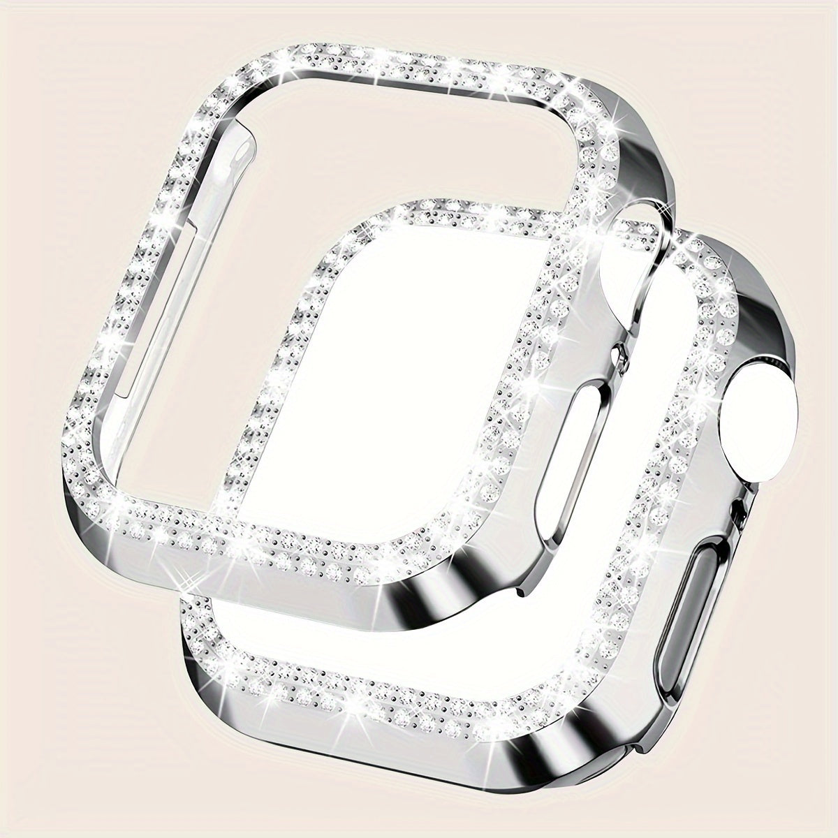 Women's Rhinestone Decor Protective Watch Case for Apple Watch 38-49mm Hard Shell Lightweight