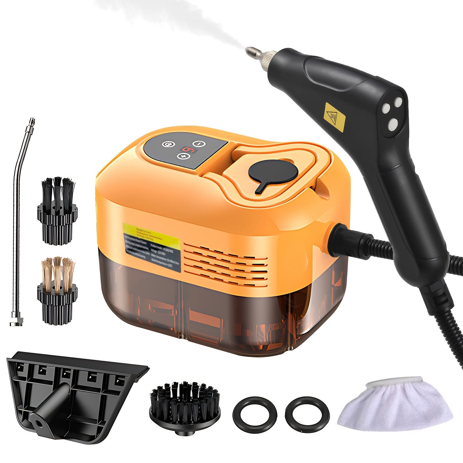 Portable Handheld Steam Cleaner with Touch Screen 6 Accessories 105°C Deep Cleaning 1200ml