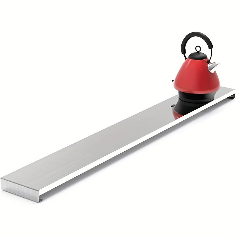 Stainless Steel Stove Exhaust Vent Cover with Oil-Proof Baffle and Spice Rack