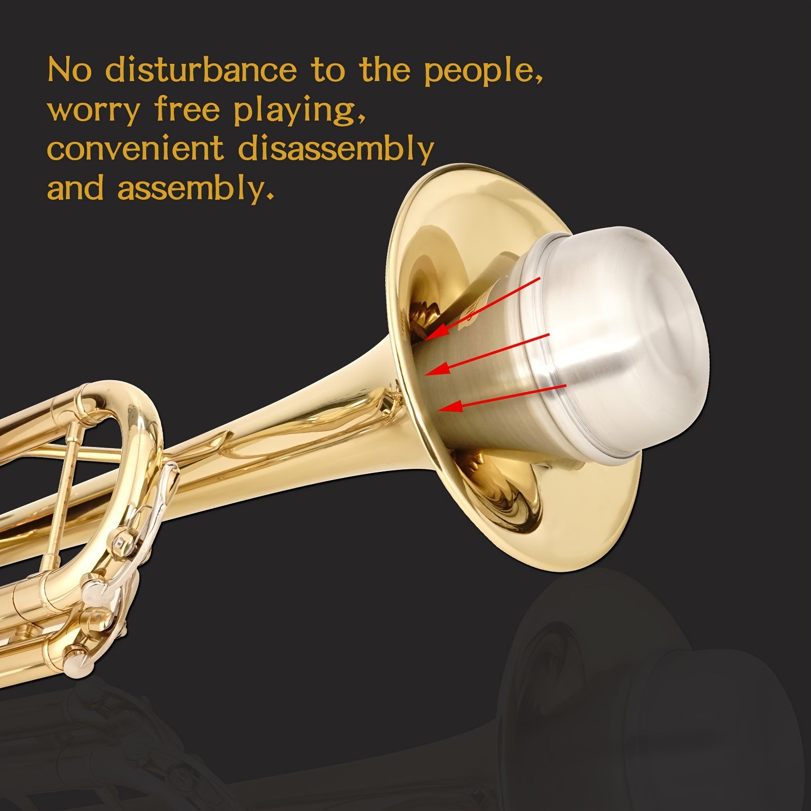 Yengil truba to'g'ri mute, jaz, klassik, boshlovchilar uchun qoplama bilan