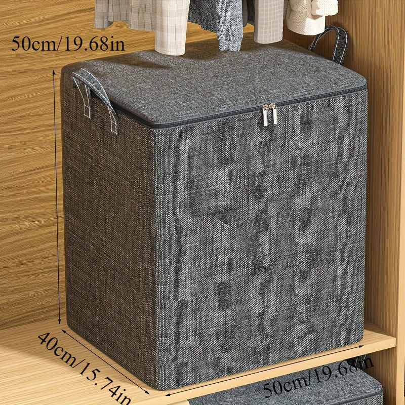 Fabric Storage Bag for Clothes and Bedding with Handles, Luggage Organizer