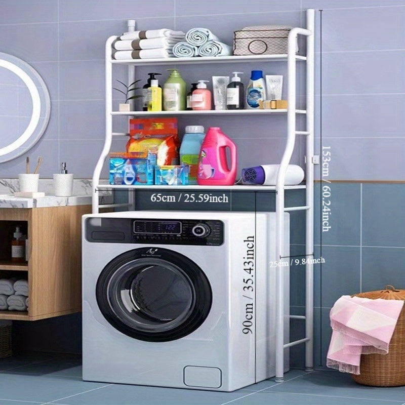 White 3-Tier Metal Bathroom Storage Rack Freestanding Organizer for Toiletries