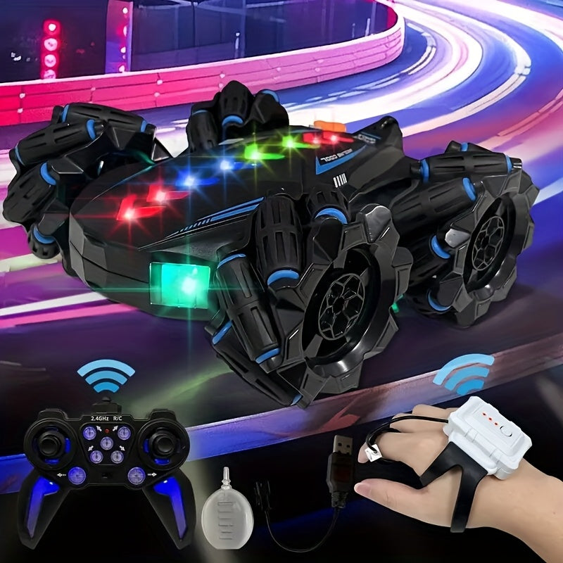 Remote Control Car for Kids 8+ with Drift, Lights, Music, 2.4G Gesture Control