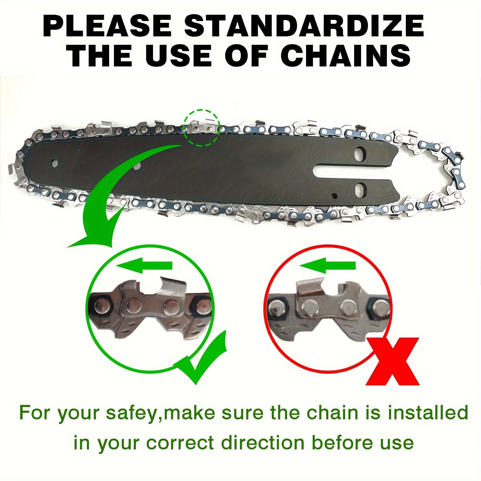 6-Inch Metal Chainsaw Chain 4-Pack High-Temperature Resistant Sharp Cutting Long-Lasting Wear for Logging and Wood Cutting