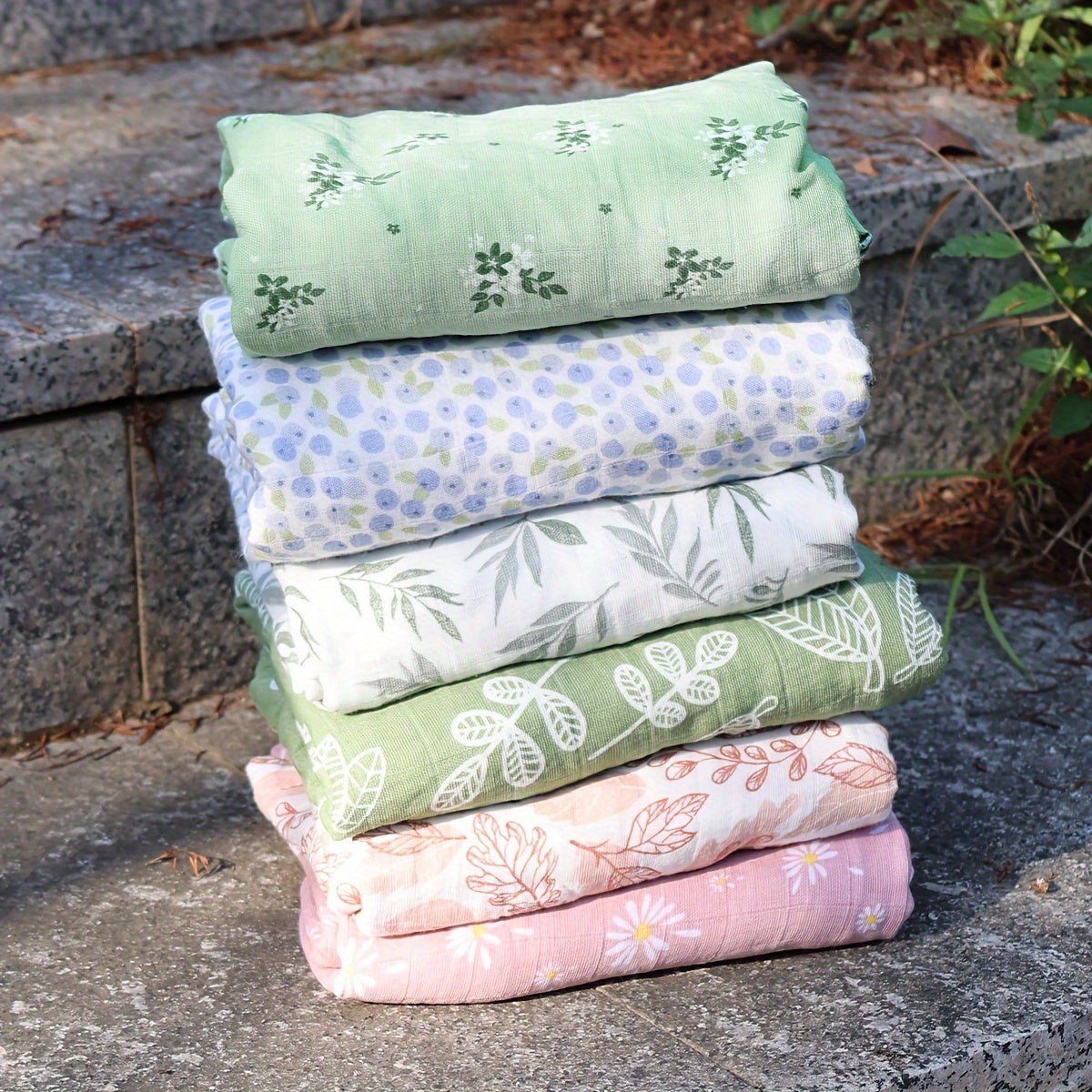 100% Cotton Muslin Swaddle Blanket for Newborns Woven Baby Towel Mixed Color