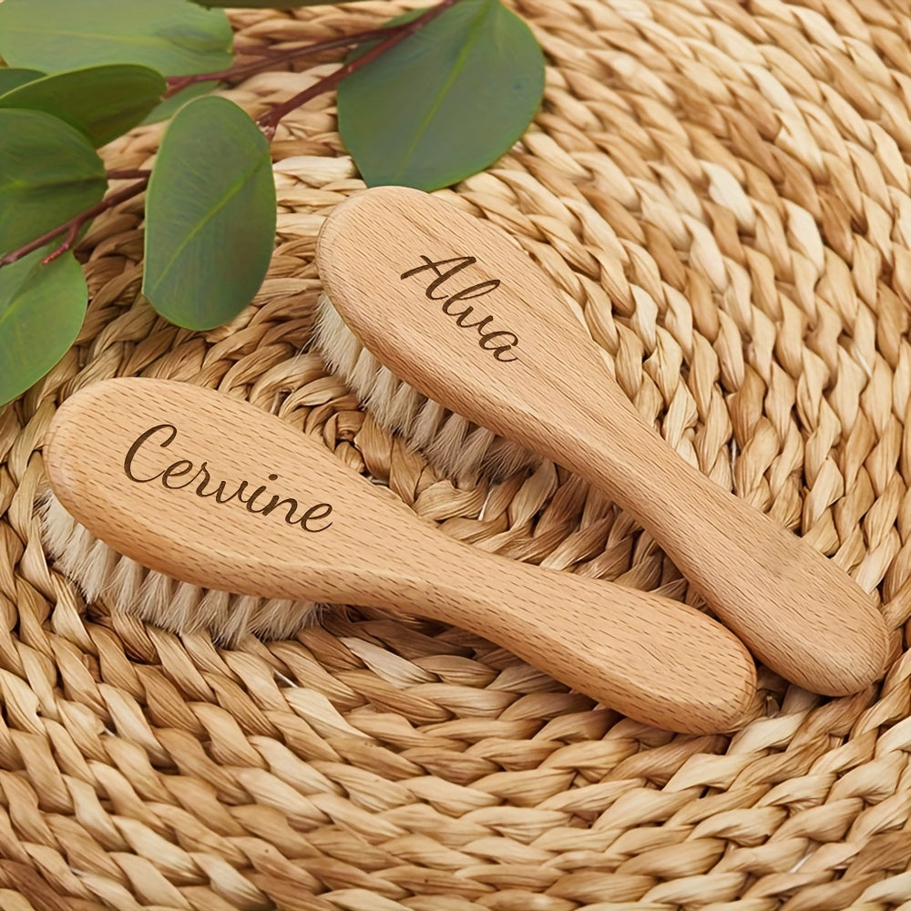 Personalized Wooden Hair Brush with Engraving Ramadan Sheep Star Moon Gift