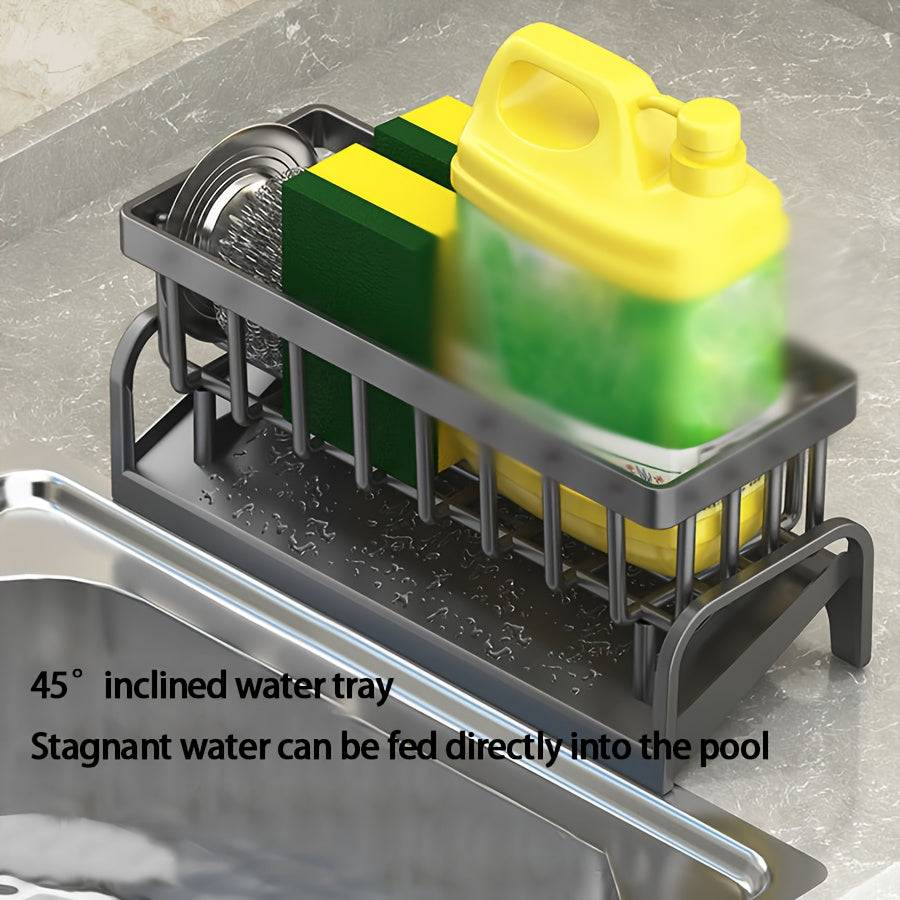 Kitchen Sink Organizer Wall Mount Multi-Layer Plastic with Towel Holder