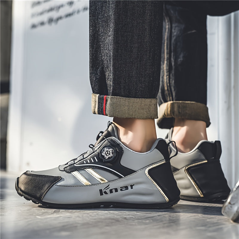 Men's Breathable Non-Slip Sneakers with Elastic Closure for Running and Casual Wear