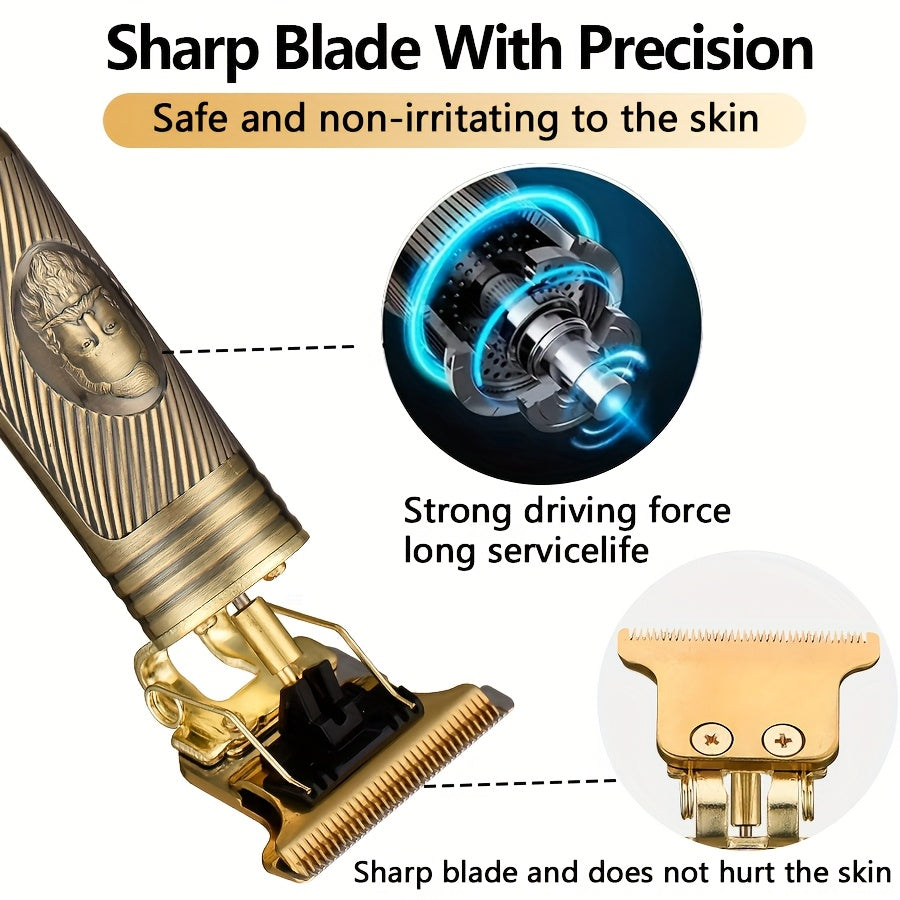 Erkaklar uchun simsiz elektr soch kesgich va clipper to'plami, USB orqali zaryadlanadigan litiy batareyali, raqamli displey, cho'tka, tarak va tozalash aksessuarlar bilan. Unikal barbershop uslubidagi soqol qirqish mashinasi