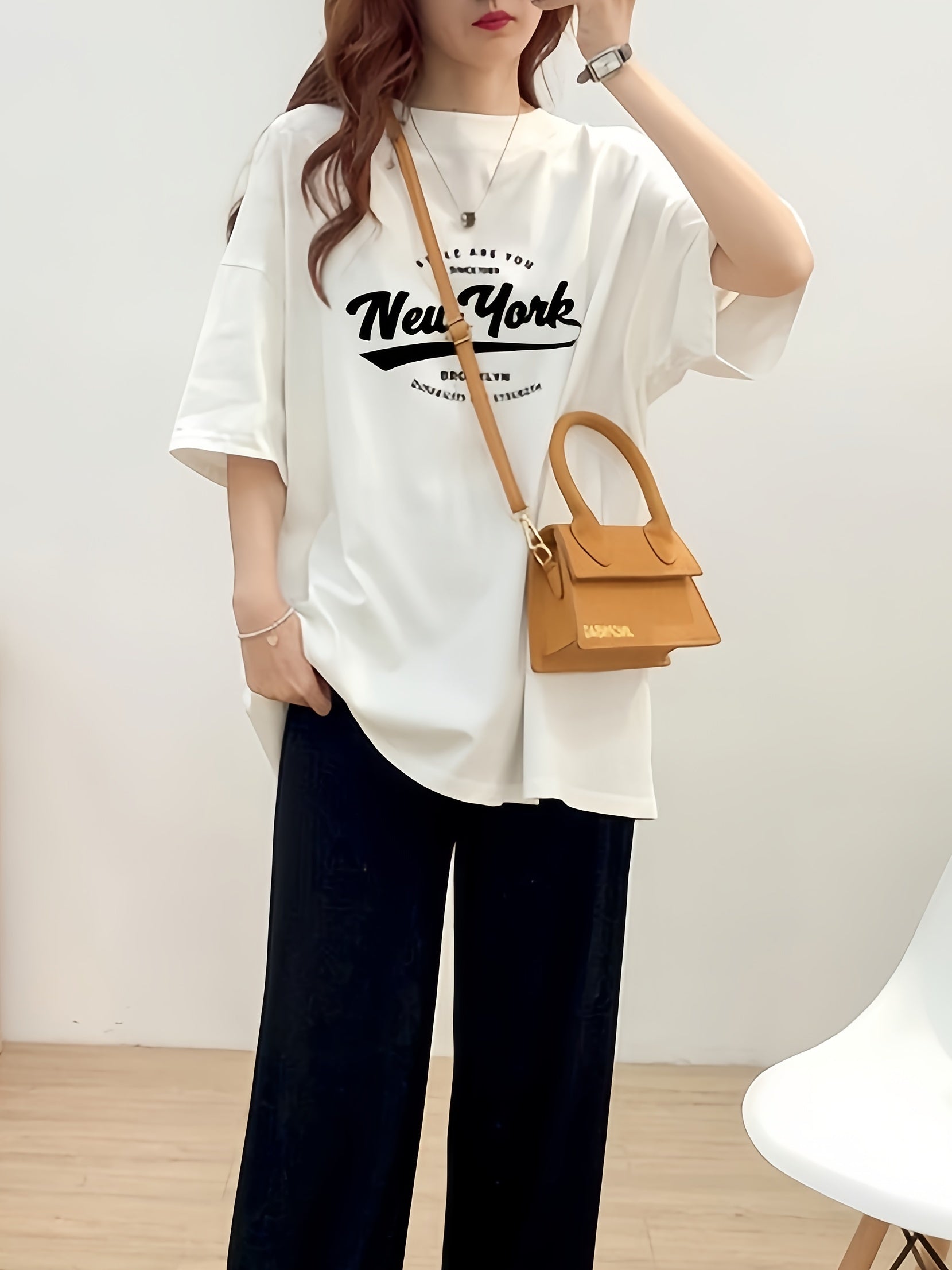 Women's Cotton Letter Print T-Shirt for Summer and Spring Half Sleeve Casual Top