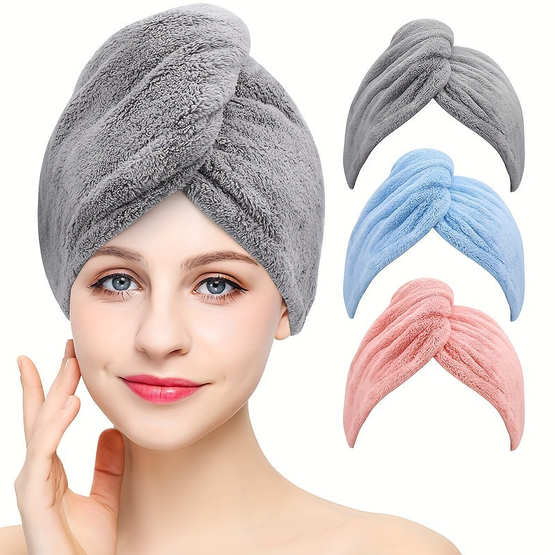 Microfiber Hair Towel for Fast Drying Anti-Frizz and Static Bathroom Use
