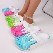 Women's Tie-Dye Graffiti Print Clogs Breathable Non-Slip EVA Sandals