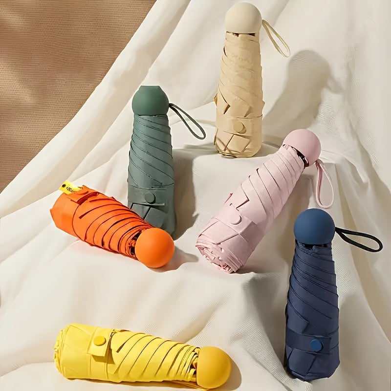 Adult Folding Umbrella with UV Protection, Lightweight Compact Design, Plastic Handle