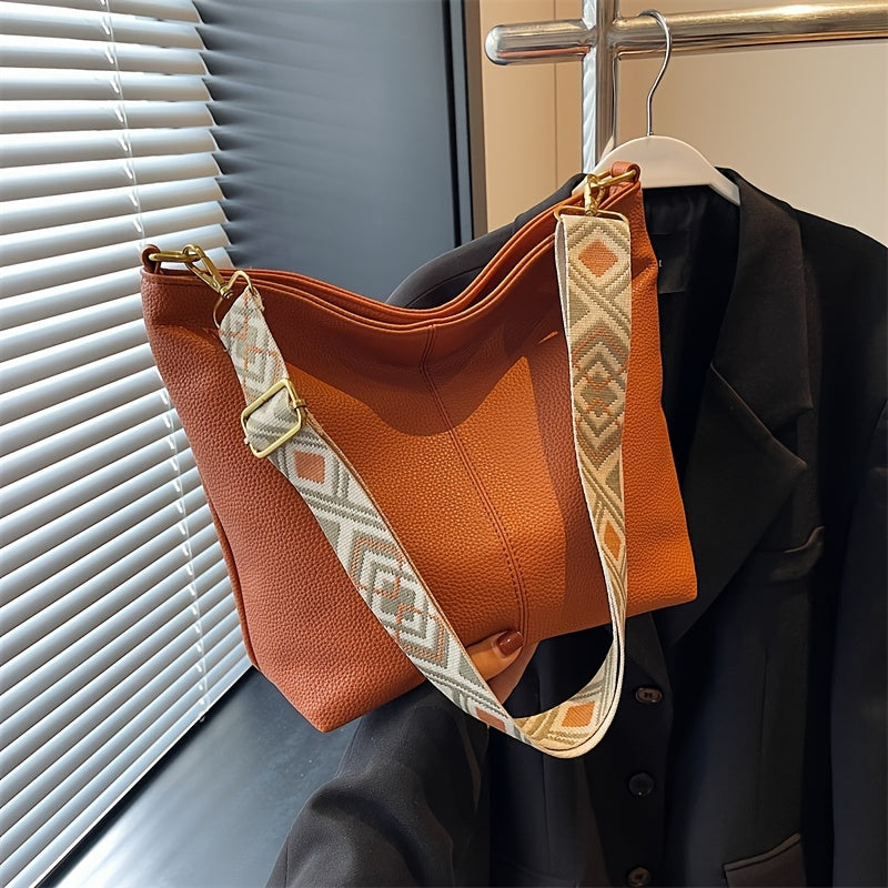 Large Capacity PU Crossbody Bag for Casual Use with Adjustable Strap