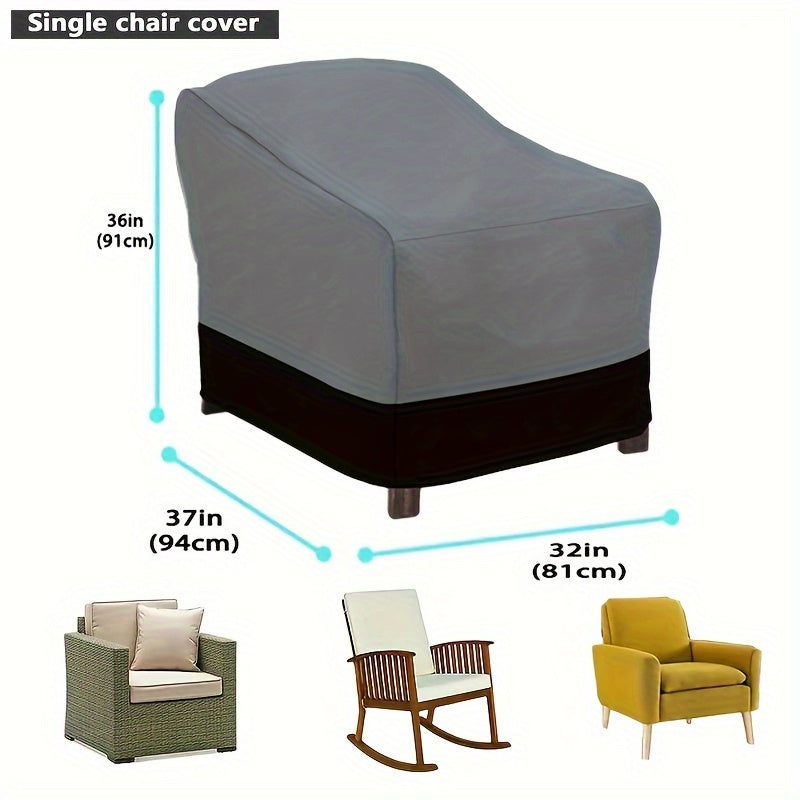 1 dona ikki rangli divan qoplamasi, og'ir vaznli UV tashqi patio mebellarini himoya qiluvchi polyester materialdan tayyorlangan, barcha mavsumlar uchun patio va hovlida foydalanish uchun tortish ipi bilan yopiladi.