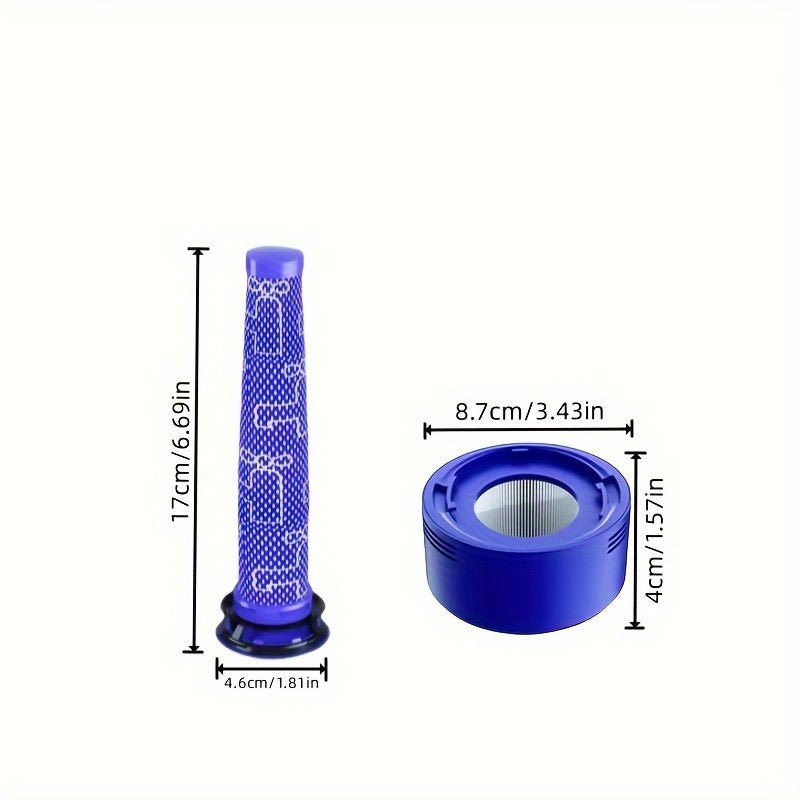 Juego de filtros de aspiradora lavables con cepillo para polvo para modelos V7 V8 2 unidades