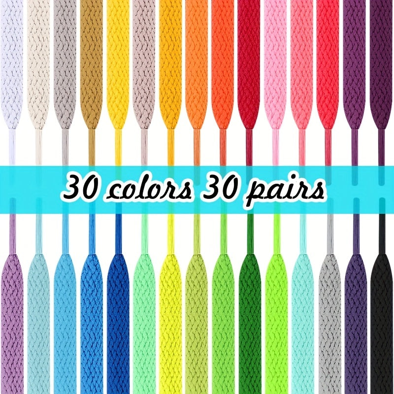 Unisex Canvas Flat Shoelaces Multi Color For Sneakers Sports Accessories