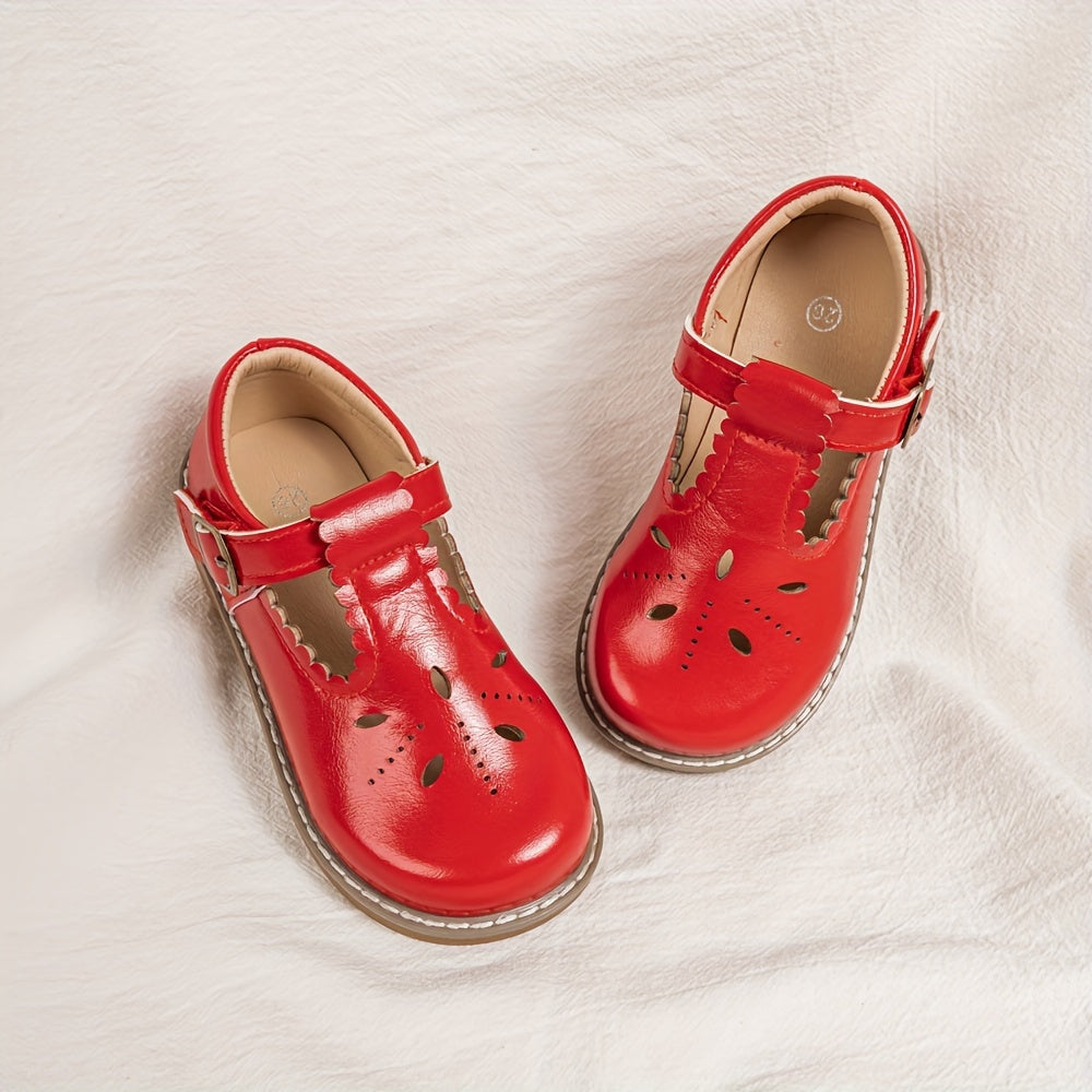 Qizlar uchun vintage uslubidagi Mary Jane poyabzallari, maktab va norasmiy kiyim uchun bahor/kovakda mukammal, havo o'tkazuvchi.