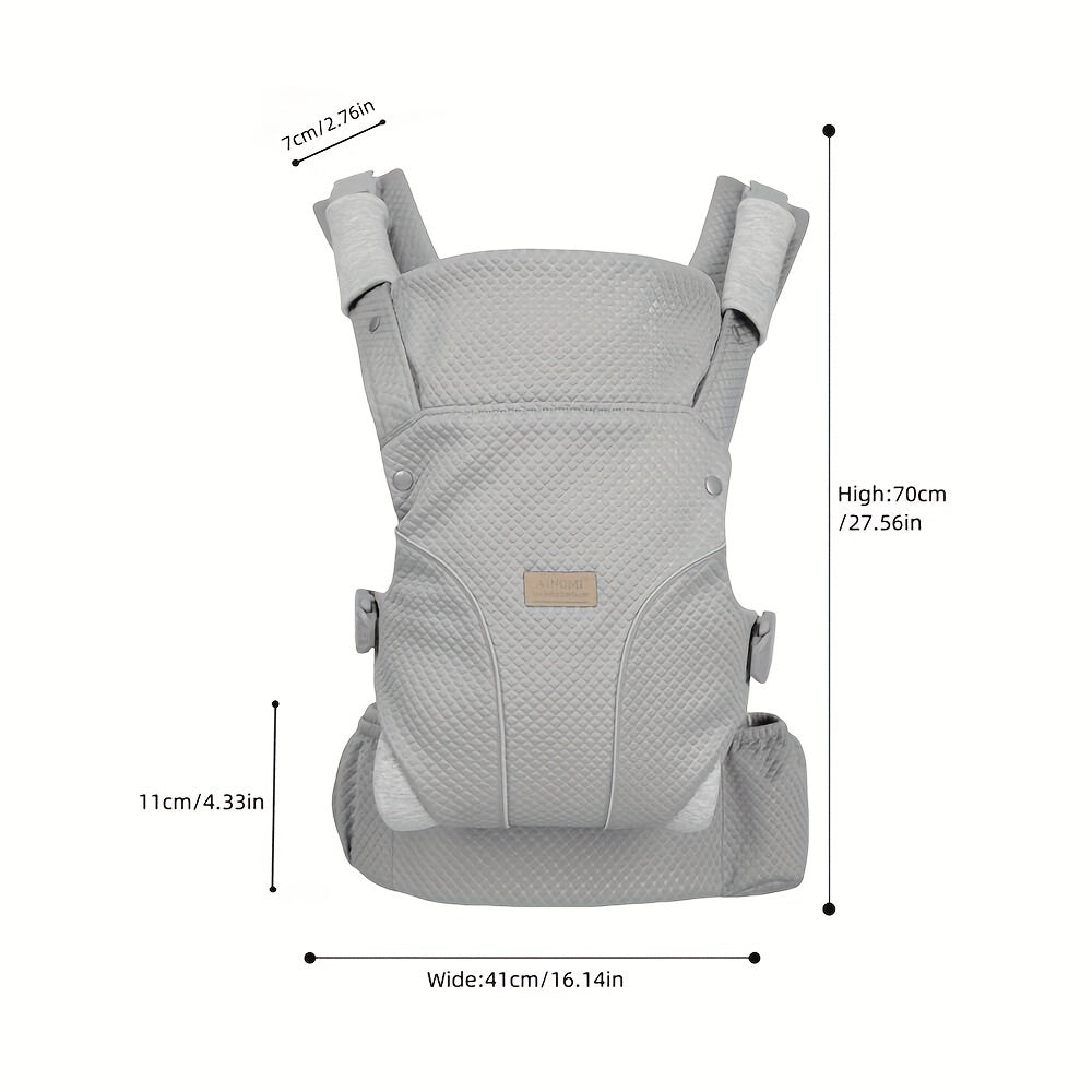 Baby Carrier for Infants and Toddlers 0-48 Months Breathable Polyester Adjustable Black Grey