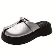 Women’s Platform Mules Slip-On Loafers Summer Casual Synthetic Shoes