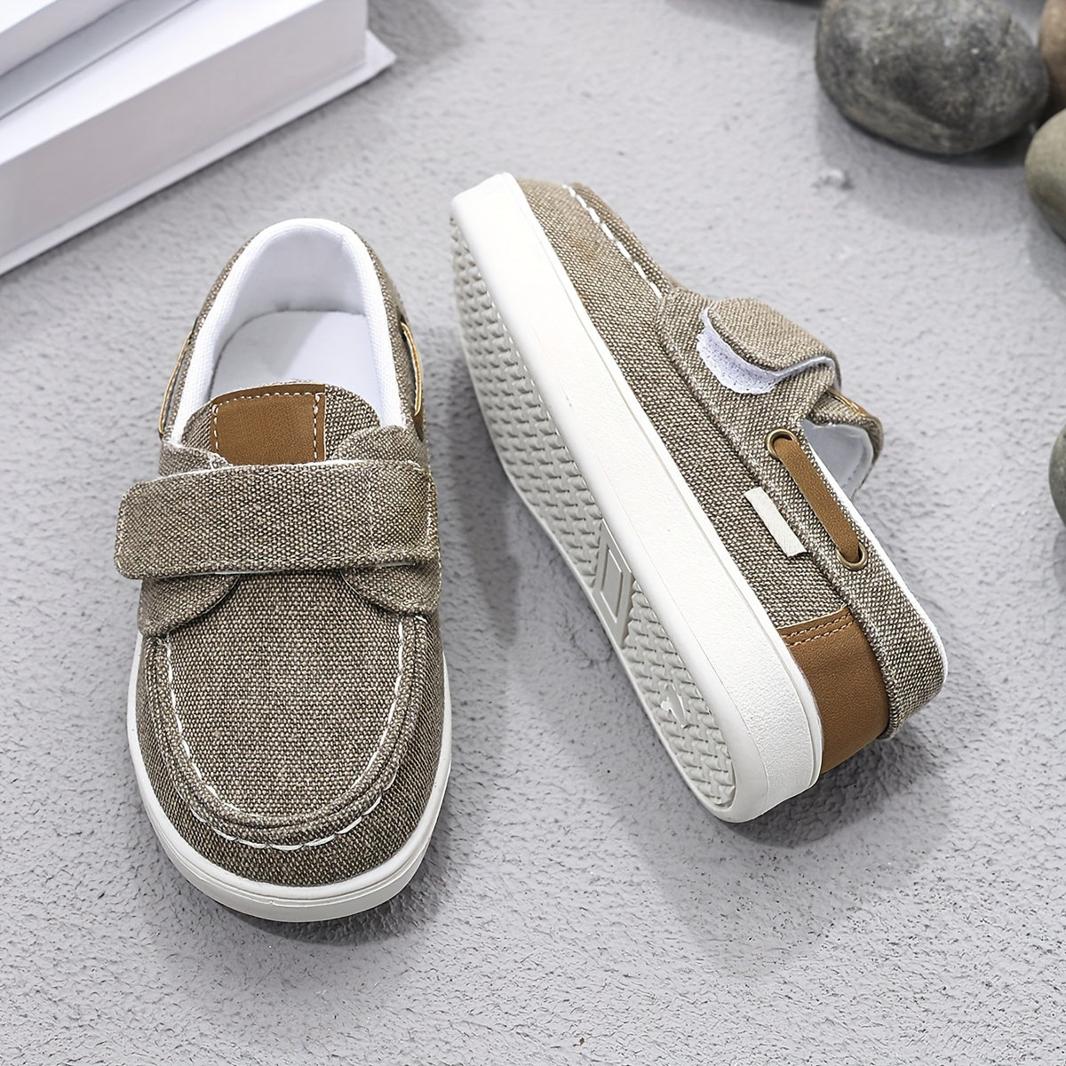 Yigitlar uchun sirpanishga qarshi pastki yuqori loaferslar kanvas PU kundalik barcha mavsum uchun