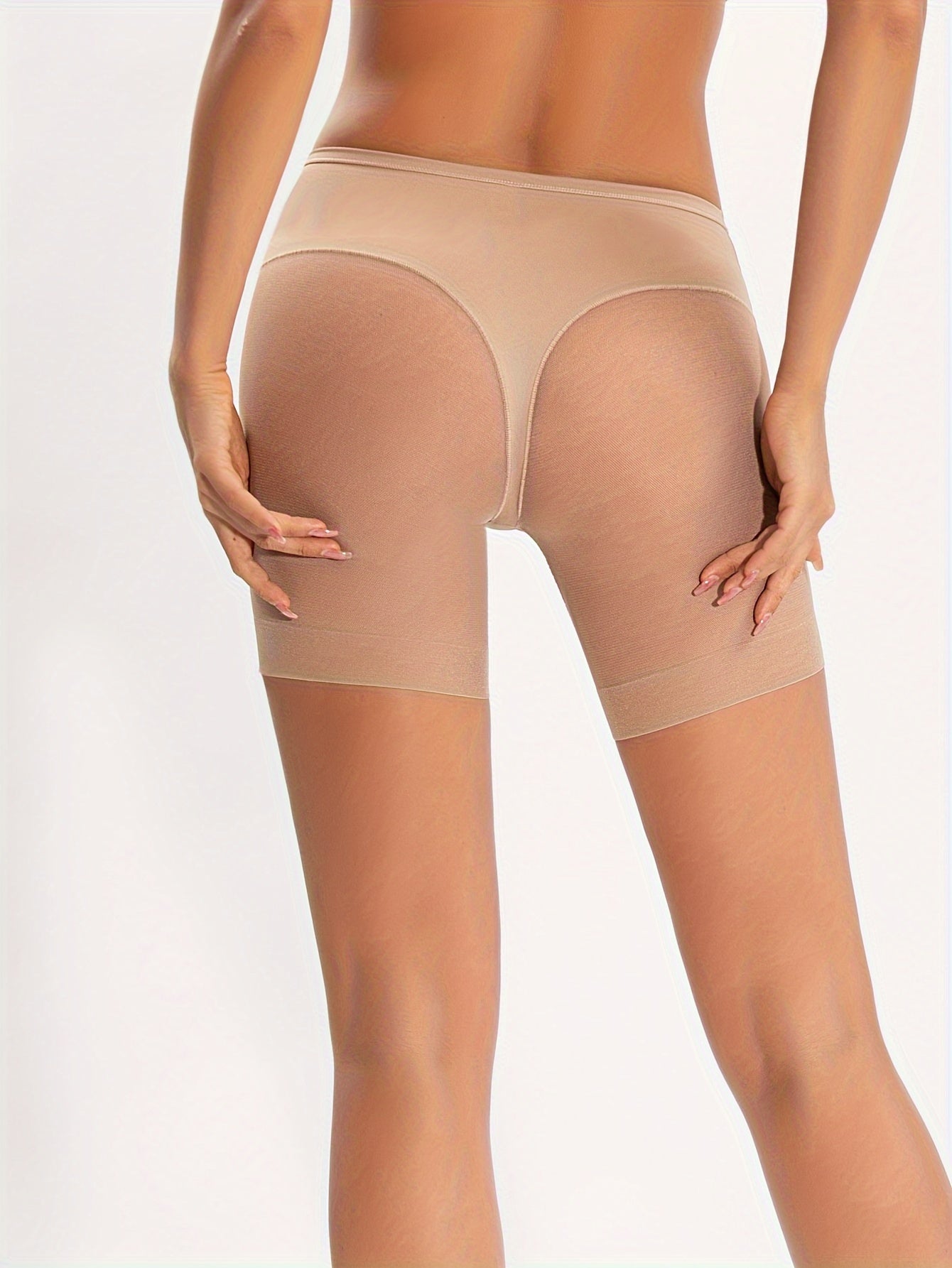 Women’s Breathable Tummy Control Shaping Shorts with Contrast Mesh and Butt Lifting