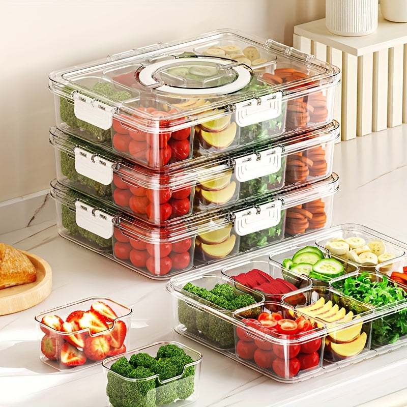 8-Inch Clear Food Storage Containers Set for Fruits and Vegetables