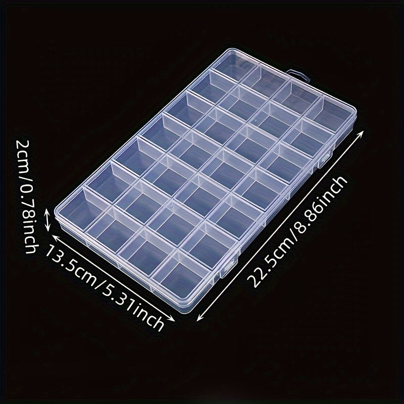 Plastic Storage Box with 28 Compartments for Jewelry Earrings Beads and Crafts