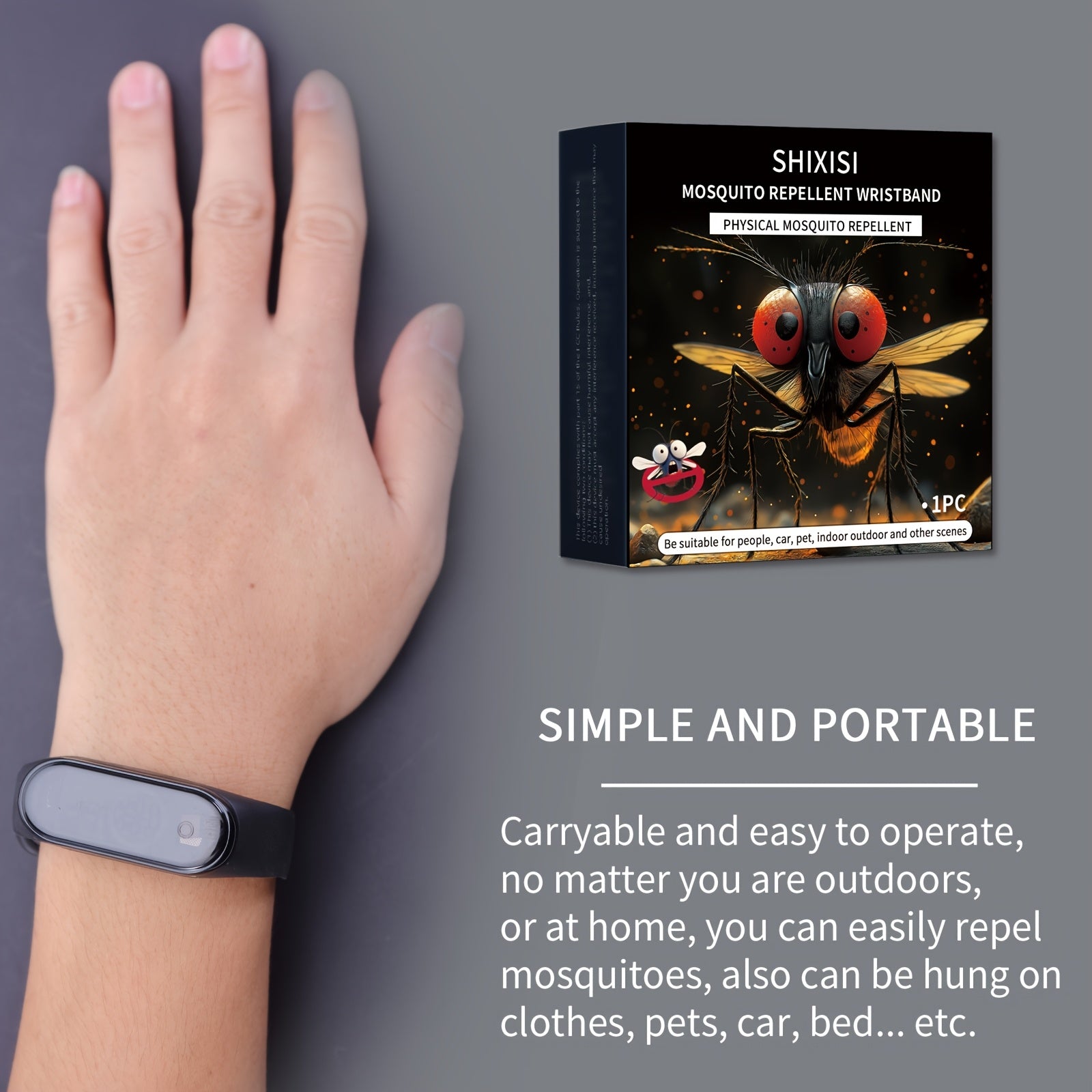 Unisex Silicone Mosquito Repellent Wristband for Outdoor Camping and Home Use