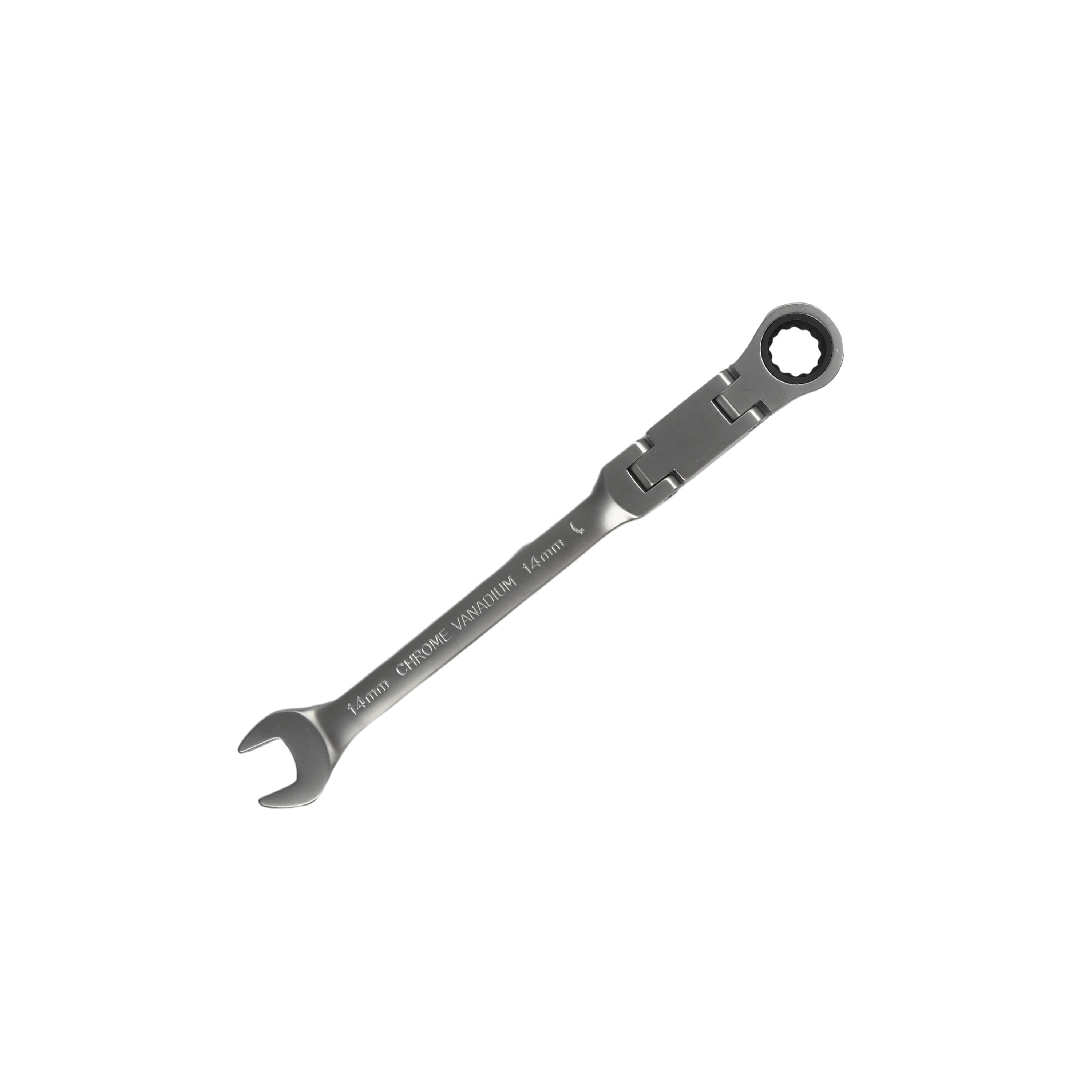 180° Flexible Head Ratchet Wrench Set, 8-19mm, Deep Offset, Dual-Purpose