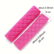 2-Pack Faux Fur Car Seat Belt Covers Universal Fit Shoulder Protectors for Adults