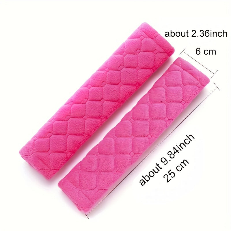 2-Pack Faux Fur Car Seat Belt Covers Universal Fit Shoulder Protectors for Adults