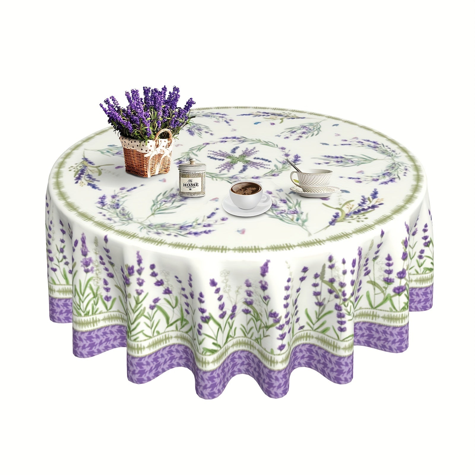 Polyester Lavender Bliss Tablecloth Stain-Resistant Wrinkle-Free for Dining and Kitchen