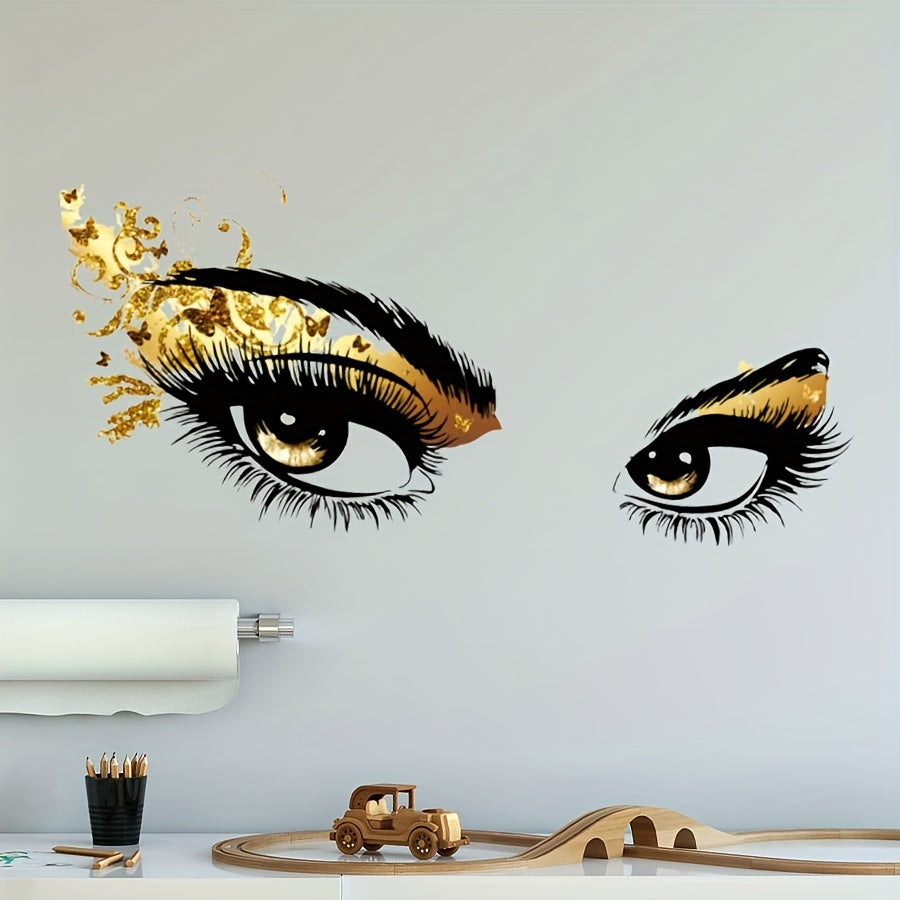 Black and Gold Glitter Wall Decal for Bedroom Living Room Study Self-Adhesive PVC Sticker