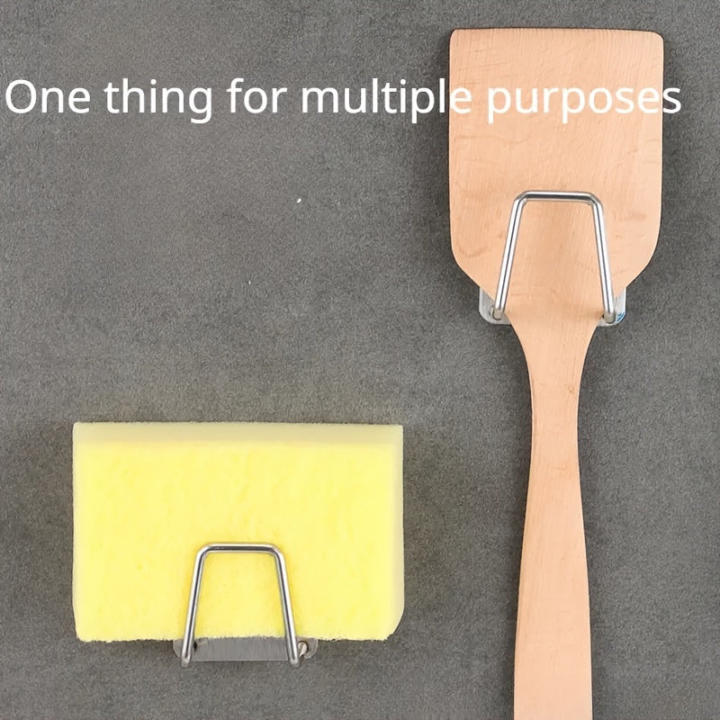 Gancho de almacenamiento de pared de acero inoxidable para accesorios de cocina y estantes de utilidad