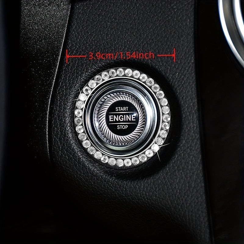 Universal Zinc Alloy Sparkle Ignition Button Cover for Cars