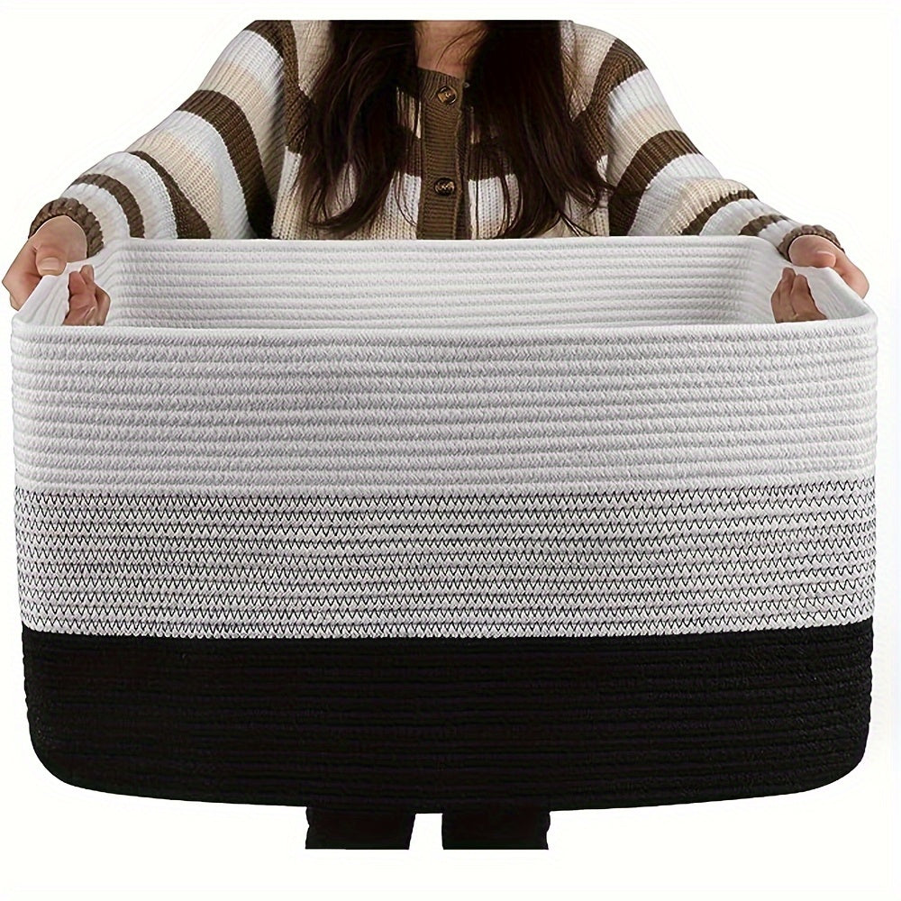 Rectangular Storage Basket for Living Room Organization 54.86cm x 42.93cm x 29.97cm