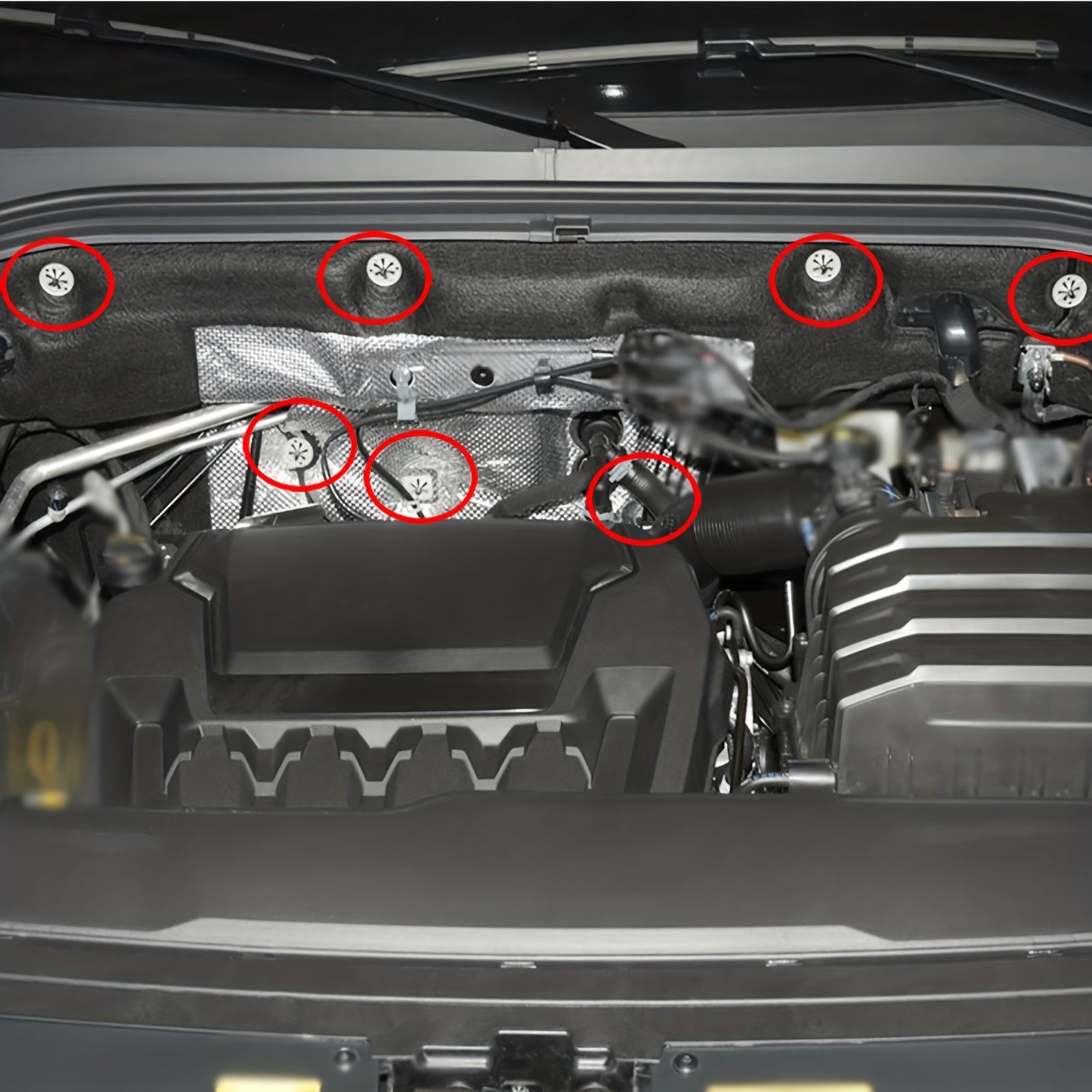 20 piezas de clips de cubierta de aislamiento del capó metálico bajo el motor, sujetadores automotrices