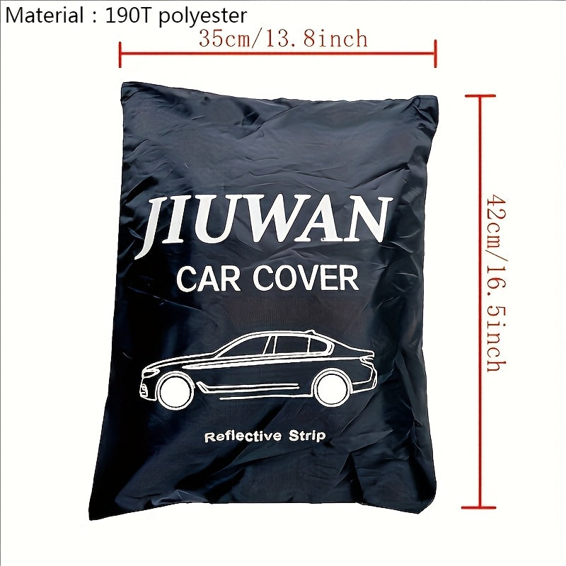 Universal avtomobil qopqog'i tashqi quyosh, qor, UV, suv o'tkazmaydigan, zipli, qora, S-XXL