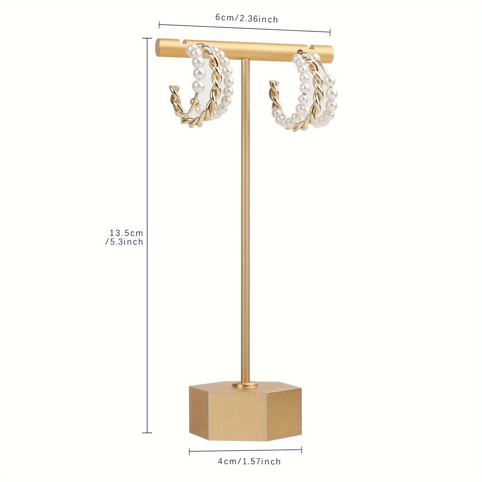 Aluminum Alloy Jewelry Display Stand Hexagon Earring Holder for Studs and Dangles